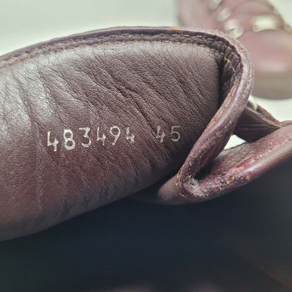 Balenciaga Arena Low Shoes Mens EU45 US12 Burgundy Red Leather Lace Up Casual - Picture 9 of 12